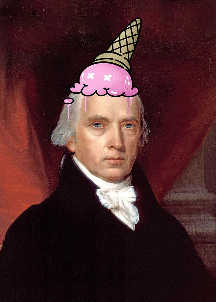 Ice Cream Cone Splat Portrait Print