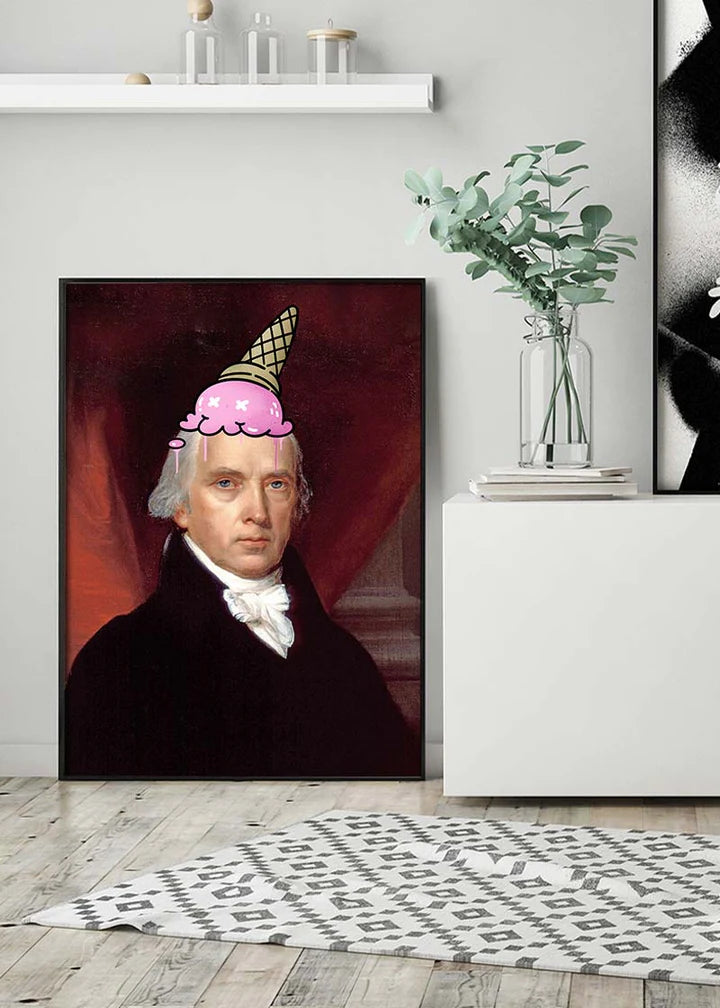 Ice Cream Cone Splat Portrait Print