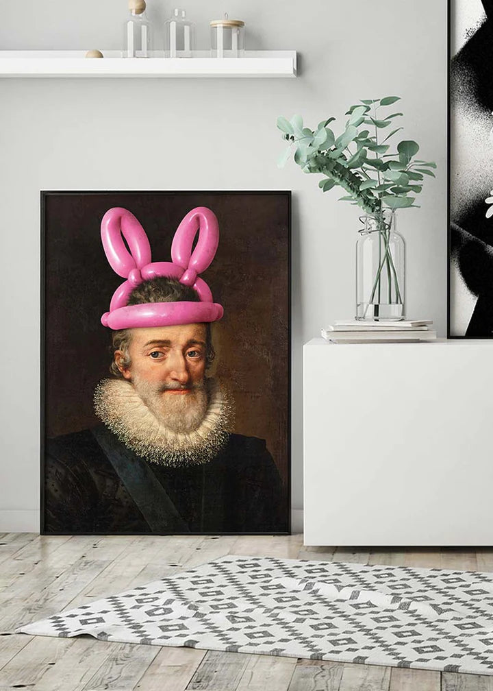 King Henri IV of France With Balloon Rabbit Ears Print