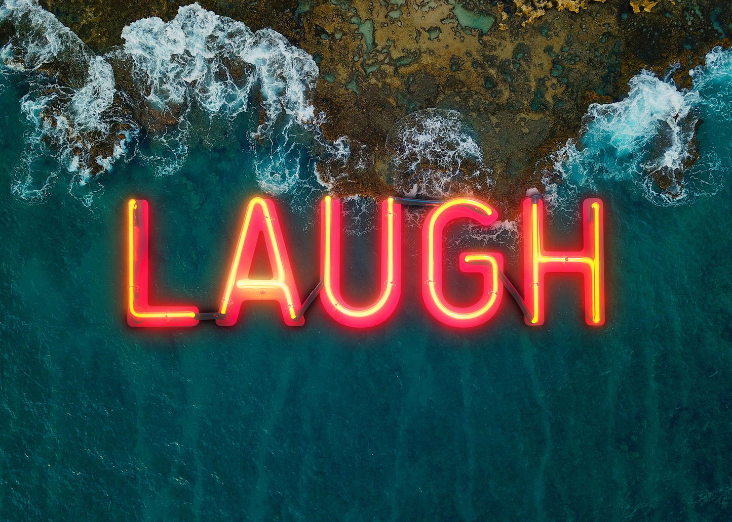 Laugh Neon Ocean Print