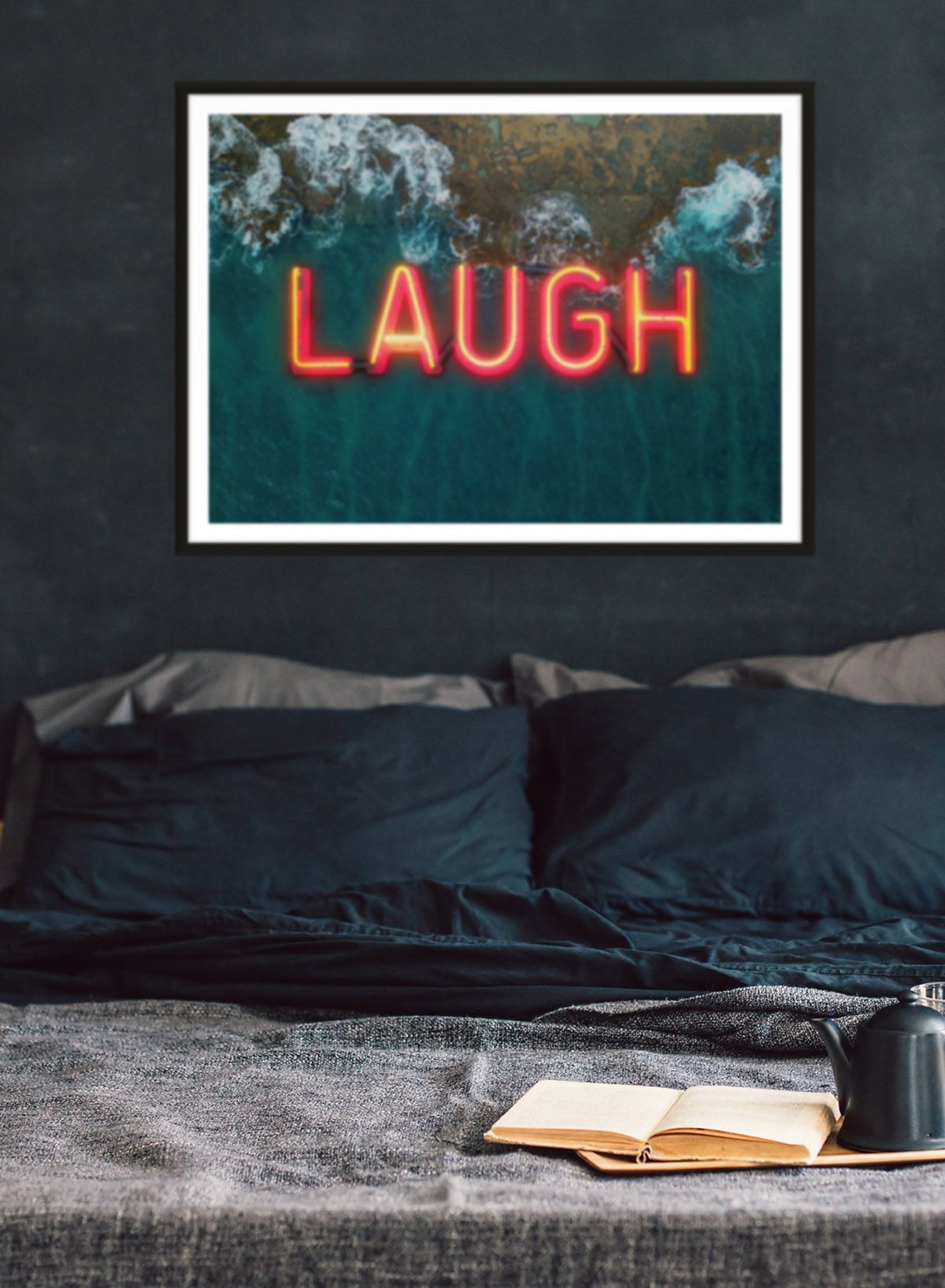 Laugh Neon Ocean Print