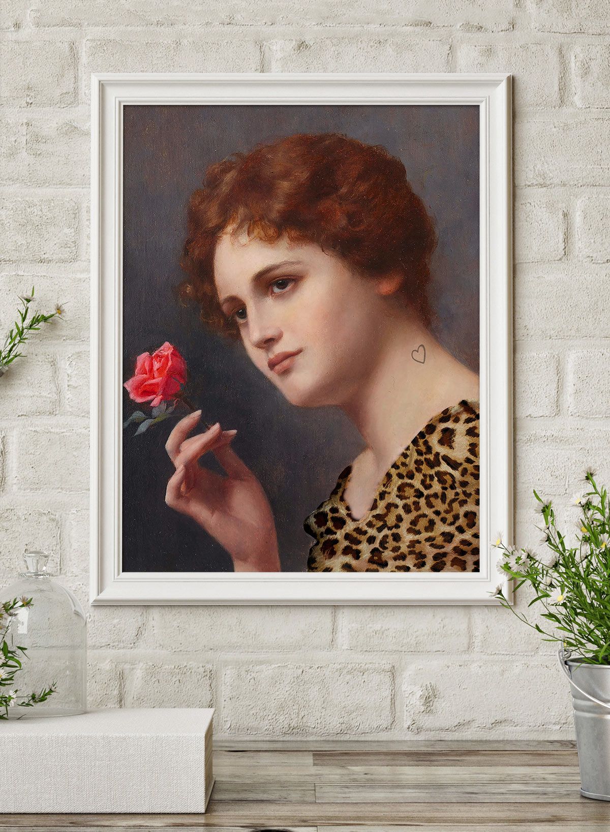 Leopard Print Lady Painting Print