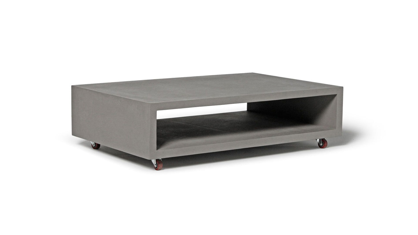 Monobloc Concrete Coffee Table With Wheels