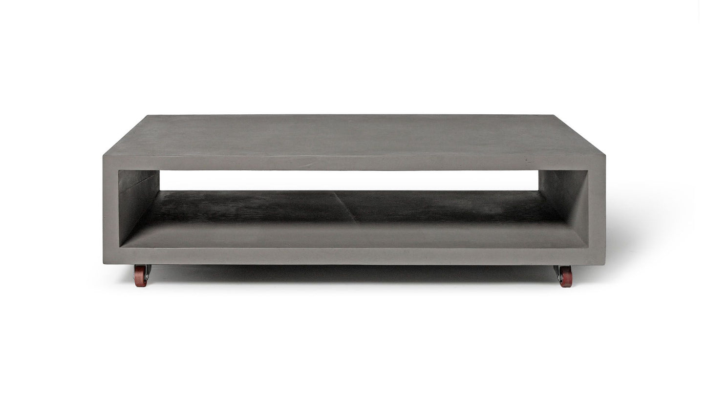 Monobloc Concrete Coffee Table With Wheels