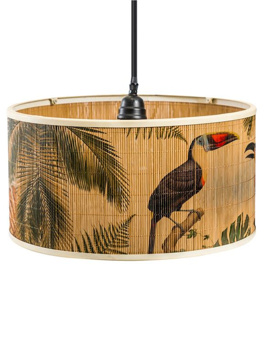 Natural Bamboo Pendant With Toucan Detail