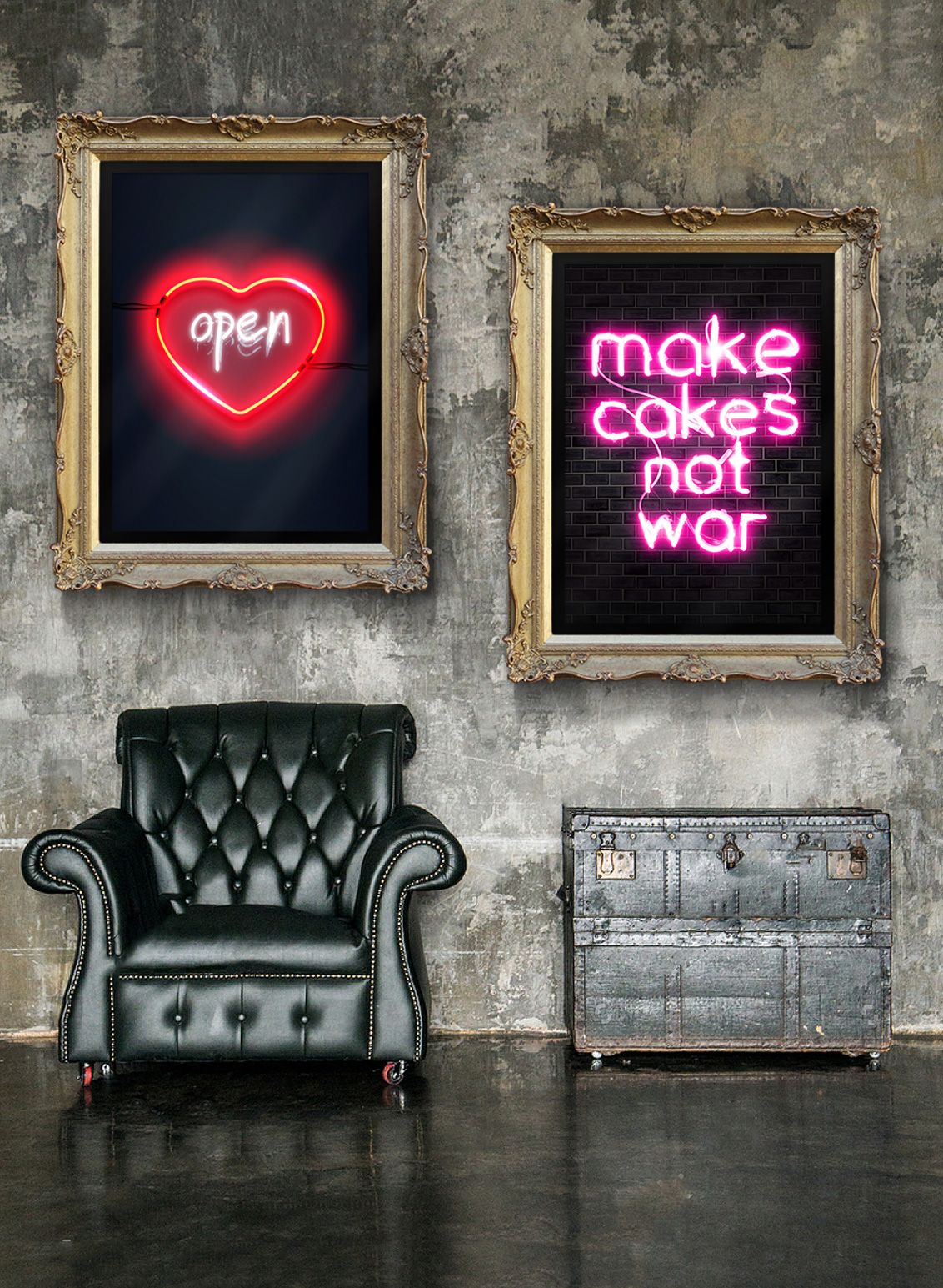 Open Heart Neon Print