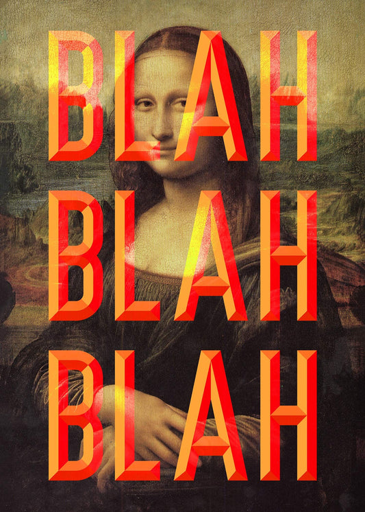 Orange Moaning Mona Blah Blah Blah Print