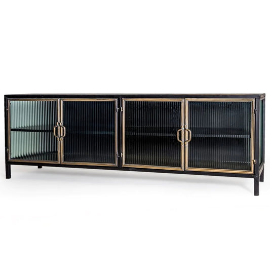 Orwell Antiqued Black & Gold Sideboard Media unit