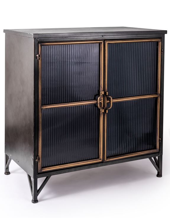 Orwell Black & Antiqued Gold Cabinet