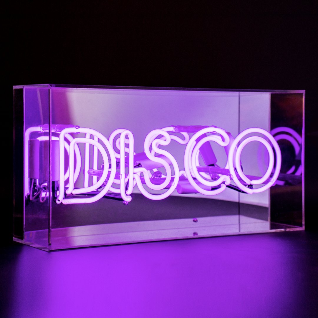 Purple Disco Acrylic Neon Light Box