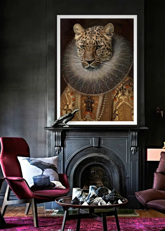 Queen Leopard Portrait Art Print