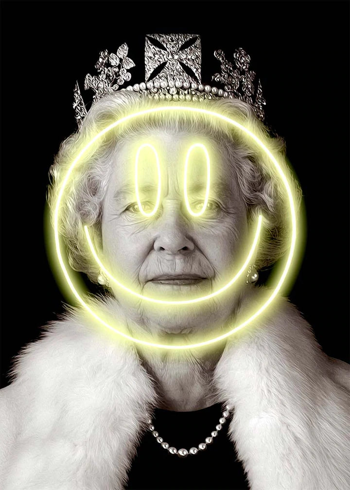 Smiley Queen Elizabeth Portrait Jubilee Print