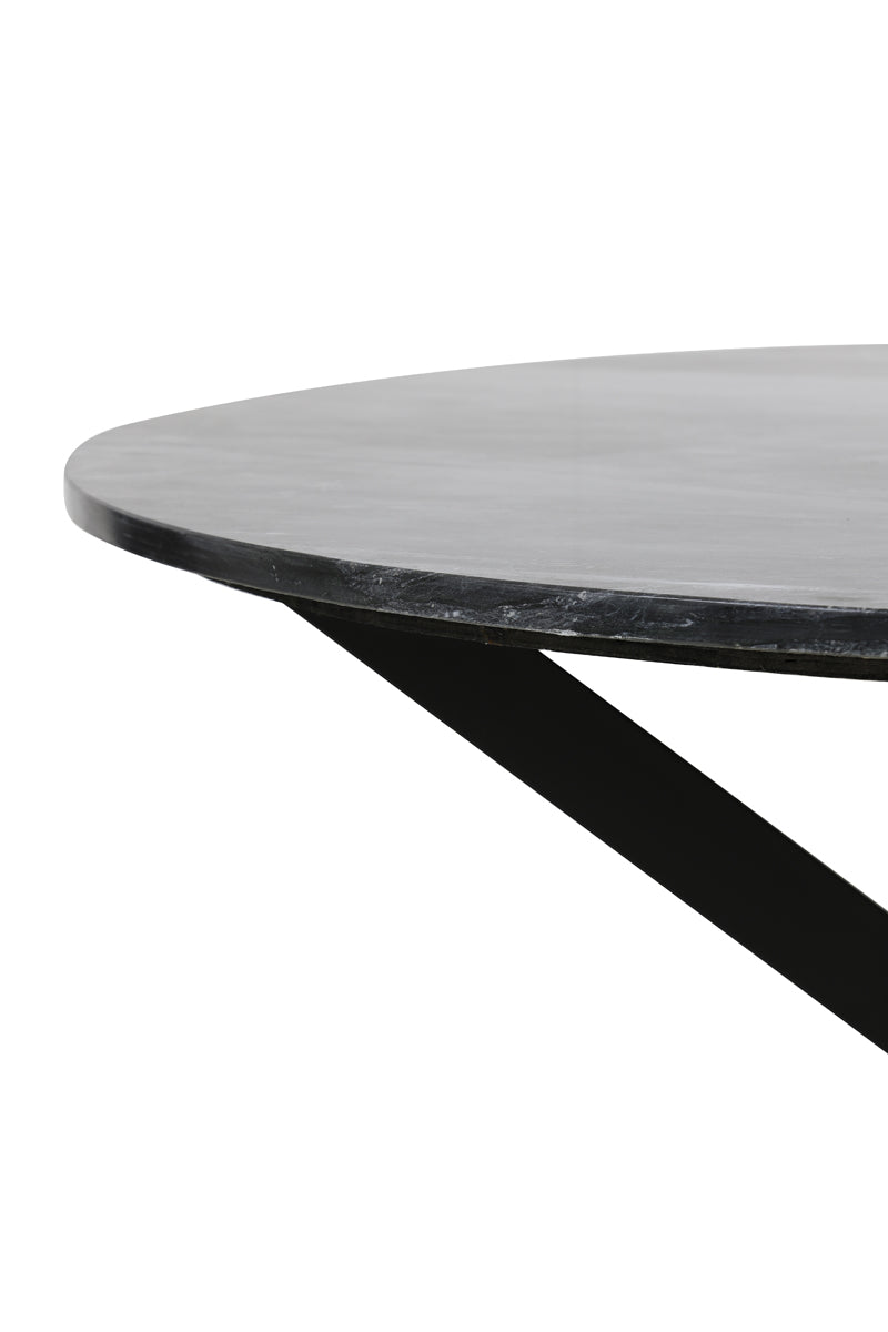 Tomochi Round Black Marble Dining Table