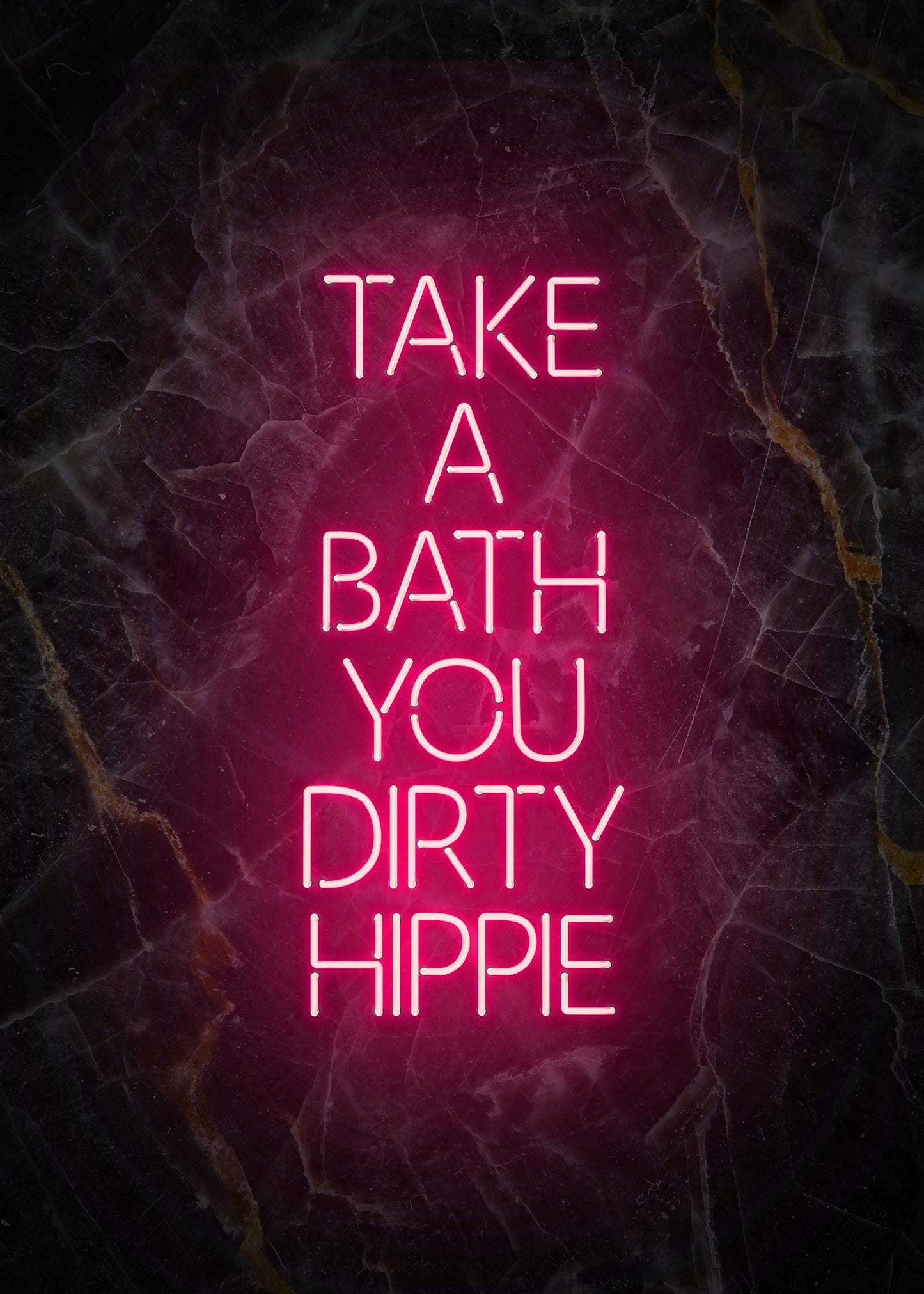 Take A Bath Hippie Black Marble Print