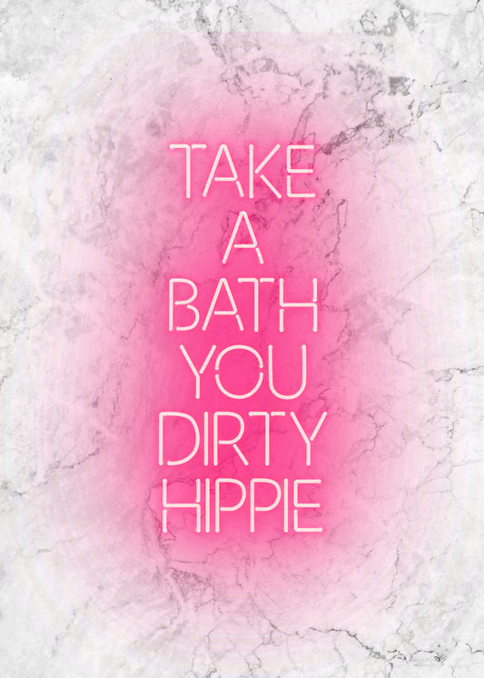 Take A Bath Hippie White Print