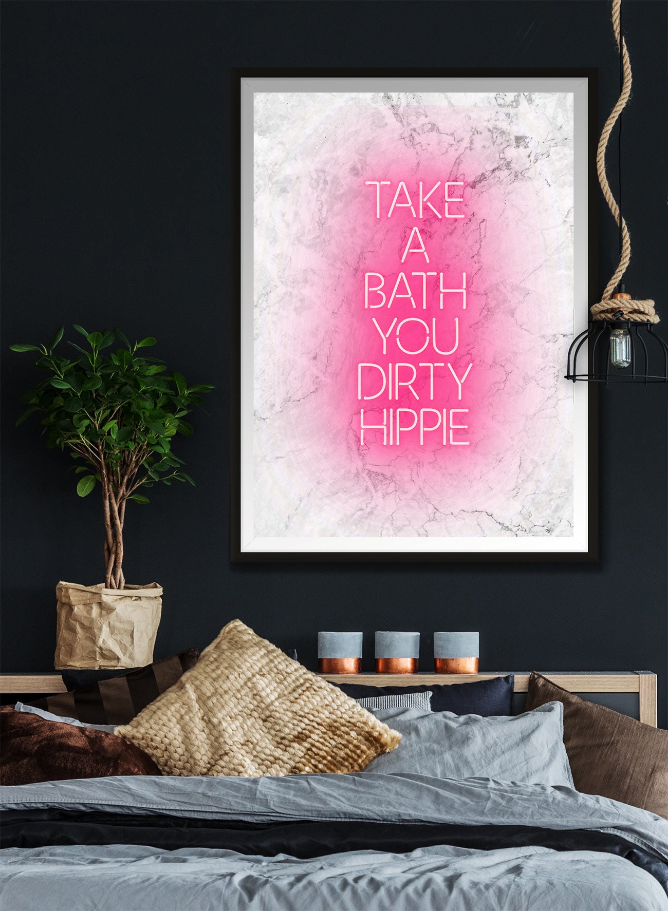 Take A Bath Hippie White Print