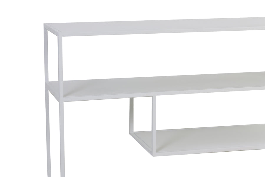 Ylaya Matt White Console Table